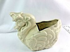 Vintage Pottery Mother Goose Swan Bonnet? Old Planter White w/crazing picture