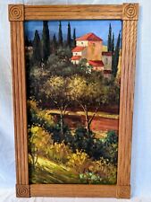 Handmade Landscape oil Painting in Oaks  Wooden Frame 21 Inches Tall picture