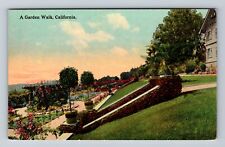CA-California, Garden Walk, Antique, Vintage Postcard picture