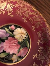 Paragon Cup Saucer Floral Sweet Pea Burgundy Gold Teacup A1612 Double Warrant picture
