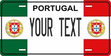 Portugal Flag Wave 2 License Plate Personalized Car Auto Bike Motorcycle Custom picture