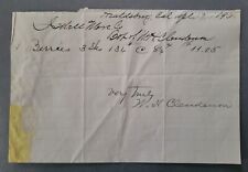 HEALDSBURG CALIFORNIA 1896 BERRIES Handwritten Receipt picture