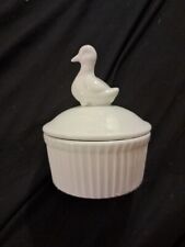 WCL Set Of 2 Porcelain Duck Trinket Jars picture