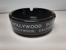 HOLLYWOOD BOWL HOLLYWOOD CALIFORNIA BLACK GLASS ASHTRAY Vintage  picture