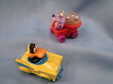 Vtg LOONEY TUNES McDonalds Daffy Quak-Up Car & Taz Spinner Toy 1992 picture