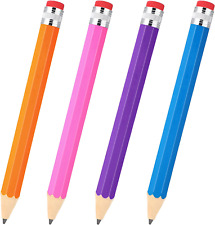 4 Pieces Wooden Jumbo Pencils Big Novelty Pencil with Cap and Eraser Wood Giant  picture