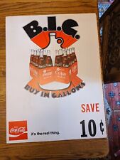 1970S COCA COLA EASEL SIGN CARDBOARD SIGN B.I.G.BUY IN GALLONS PINT COKE 24x18  picture