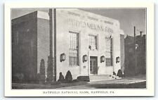1930s HATFIELD PA HATFIELD NATIONAL BANK STREET VIEW UNPOSTED POSTCARD P4194 picture