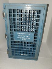 Milk Crate storage Box Vintage Borden Blue Milk Crate Locking Lid picture