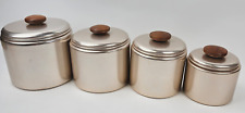 Vintage Mirro Rose Colored Copper Coated Aluminum Canisters Set Of 4 picture
