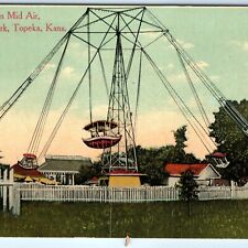 c1910s Topeka, Kans Vinewood Amusement Park Ride Circle Swing Postcard KS A84 picture