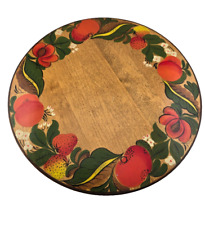 Vintage Hand Painted Wooden Lazy Susan picture