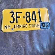 1963 New York WARREN COUNTY License Plate Vintage w/ Tab LAKE GEORGE Tag 3F  841 picture