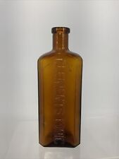 Antique Late 1890s CLEMENTS TONIC Dark Honey Amber Glass Bitters Medicine Bottle picture