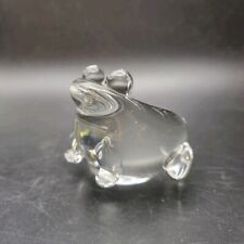 Handcrafted Clear Glass Frog Toad Figurine Paperweight 2.5” Hand Blown Art Glass picture