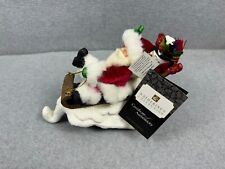 NWT $125 KATHERINE’S COLLECTION SLEDDING SANTA AND SNOWMAN STOCKING HOLDER picture