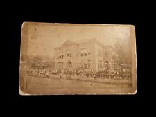 Large Group School Kids Cabinet Card Photo Building Outdoors picture