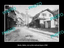 OLD LARGE HISTORIC PHOTO OF BURKE IDAHO THE RAILROAD DEPOT STATION c1900 picture