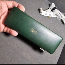 Vintage Cross Single Pen Case Snap Closure Green 10 Karat Gold Filled Tag  picture