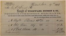Antique Paid Invoice, Woodward, Hudson, & Co, Produce Merchants, Boston, 1858 picture