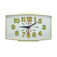 Vintage GE General Electric Kitchen Wall Clock Yellow /Eggshell 2190 USA Retro picture