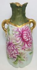 Antique Philip Rosenthal German Hand Painted Vase Rare 10.5” Large picture