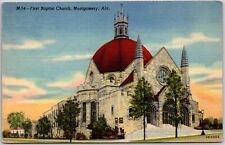 Montgomery Alabama 1952 First Baptist Church Postcard picture