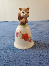Vintage Squirrel Bell with red purple blue  flowers MINI BELL 5