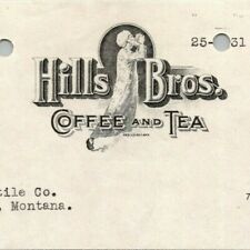 Scarce Oct 1923 Butte, MT Invoice Letterhead Hills Bros. Coffee and Tea - Buford picture