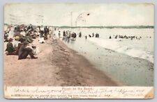 Postcard Picnic on the Beach Undivided Back Brooklyn NY Circa 1905 picture