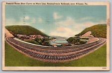 Horse Shoe Curve Pennsylvania Railroad Main Line Altoona PA Vintage WOB Postcard picture
