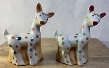 Vintage Occupied Japan Miniature Planter Figurines- Deer Fawn- Lot Of 2 picture