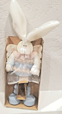Avon Gift Collection Bunny Angel Blue Easter Spring Figurine Bendable Ears 2003 picture