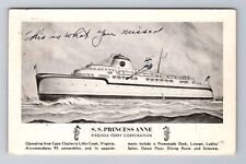 SS Princess Anne, Ship, Transportation, Antique, Vintage c1987 Souvenir Postcard picture