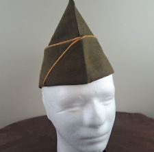 Vintage OD Green US Army Garrison Cap Orange & White Piping Signal Corps WW2 picture