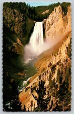 VTG Chrome WY Postcard Upper Falls Yellowstone River Yellowstone Park Wyoming picture