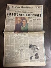 FULL NEWSPAPER August 9,1974 El Paso Texas Herald Post NIXON RESIGNS FROM OFFICE picture