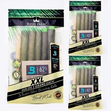 King Palm | XXL | Natural | Prerolled Palm Leafs | 3 Packs of 5 Each = 15 Rolls picture