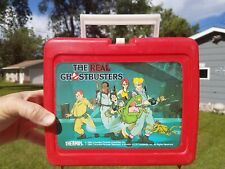 Vintage 1986 Real Ghostbusters Animated Series Red Plastic Lunchbox NO Thermos picture