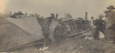 C.1910 RPPC Train Wreck Burned Fire Crash Aftermath Real Photo Vintage Postcard picture