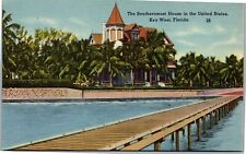 Postcard FL Key West - The Southernmost House in the United States picture