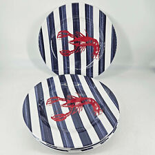 4 Sur La Table Melamine Lobster Plates outdoor dining seafood Red Blue White picture