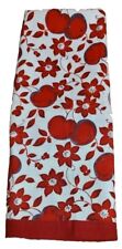 3 Vintage Homemade Linen Kitchen Tea Towels Red Cherry Design 16