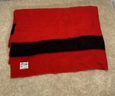 Orrlaskan 100% Wool Orr Felt & Blanket Red Black Strip 86 X 70 See Pics Warm Vtg picture
