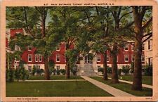Main Entrance Tuomey Hospital Sumter SC South Carolina Linen Postcard UNP VTG picture