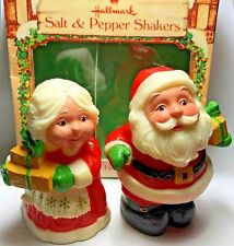 Hallmark Santa and Mrs Claus Salt Pepper Shakers Original Box Vintage XTW105-5 picture