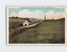 Postcard Monongahela Road and Oil Wells East of Washington Pennsylvania USA picture