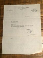 SIGNED Letter to Clifford Evans from William O'Dwyer (NY Mayor) Mar 3 1954 picture