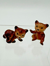 RETIRED VINTAGE HAGAN RENAKER MINIATURE BEARS - 2 Twin Brown Bear Cubs No chips picture