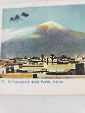 C 1906 El Popocatepetl Desde Puebla Mexico Tarjeta Postale Dos Correos Stamp  picture